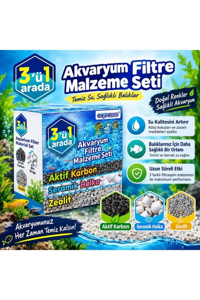Aquarium Filter Material Set 3 in 1 – Akvaryum Filtre Malzemeleri Se