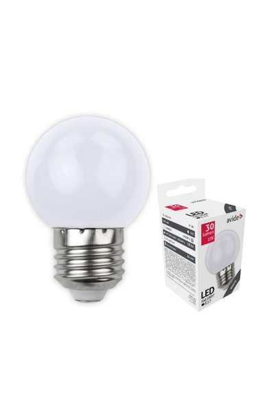 Generic Avide Λάμπα LED σφαιρική G45, 1W, για ντουί Ε27, Άσπρη