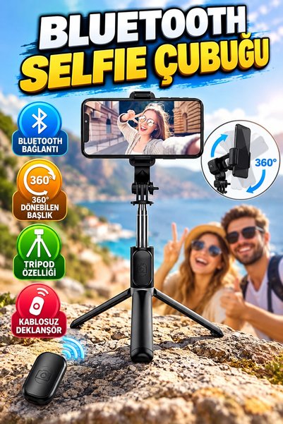 canrodi Bluetooth Selfie Stick – 360° Rotating Phone Mount and Wireless Shutt...