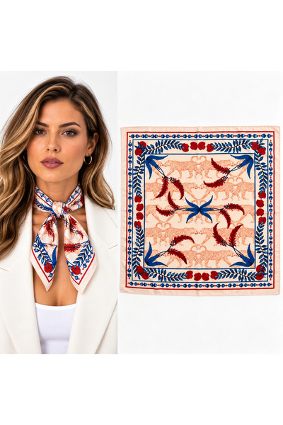 Keçelove وشاح / باندانا بنقشة النمر، مقاس 50 × 50 سم.