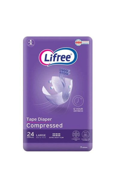 Lifree حفاضات للكبار مع شريط فائق الامتصاص، مقاس كبير، 20+4 حفاضة