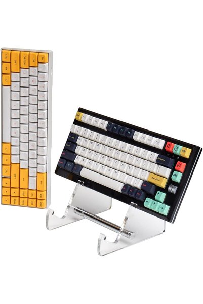 Bukela 2-Tier Keyboard Display Stand Clear Acrylic Tablet Stand Mechanical Ke...