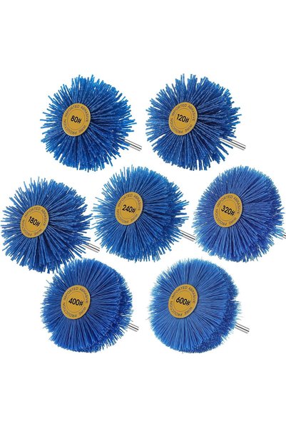 ELECDON 7 Pcs Nylon Wheel Drill Brush Set with 1/4" Shank - 7-Piece Nylon Whe...