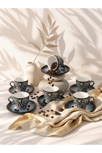 Generic Brand Porcelain Espresso and Cappuccino Cup Set (12 Pieces)