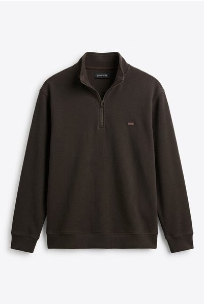 sunfyre Men's Velvet-Look Half-Zip Fleece-Lined Sweatshirt SUN643