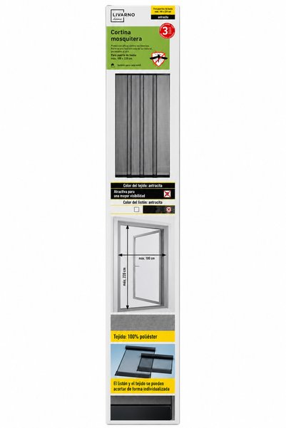 Livarno home Plasă anti-insecte pentru ușă 100 × 220 cm – Antracit, rezistent...