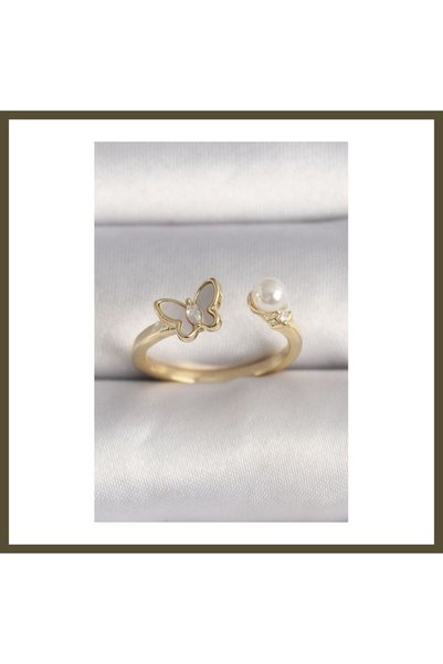 northcity n Rice Gold-Colored Zircon Stone Embellished with White Enameled Bu...