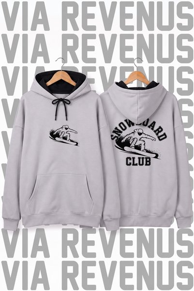 Vordevia Snowboard Club Printed Unisex Oversized Hoodie