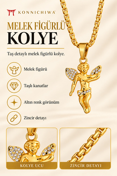 FG KONNİCHİWA قلادة من الفولاذ المقاوم للصدأ من Fairy Girl ANGEL MELEK للجنسي...