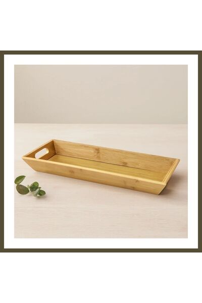 northcity n Bamboo and Wood Serving Tray, 16x40x4 cm, with Two Handles, BX