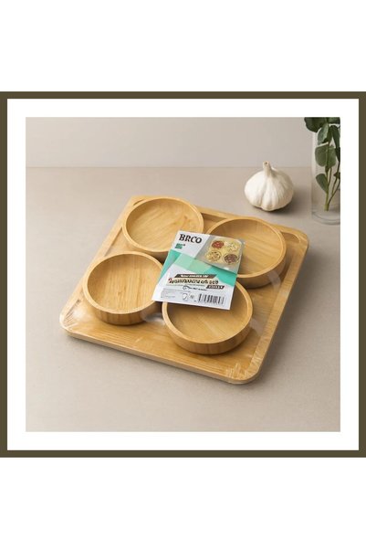 northcity n Set of 4 Cookie and Turkish Delight Bowls with Bamboo Tray - 22x2...