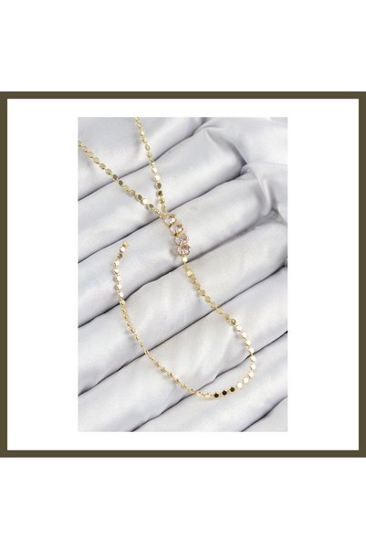 northcity n Gold-Colored Y-Shaped Necklace with Rice-Shaped Zircon Stones and...