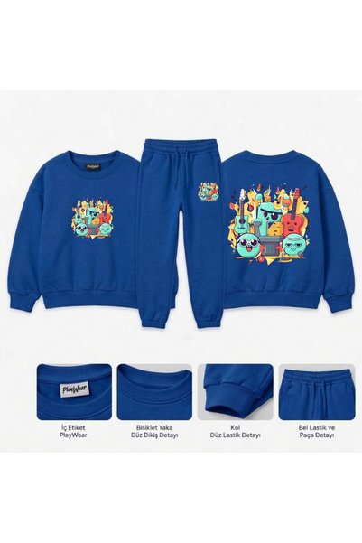 playwear Team Sweatshirt - Music Party Printed for Girls, Boys, and Kids - Cr...