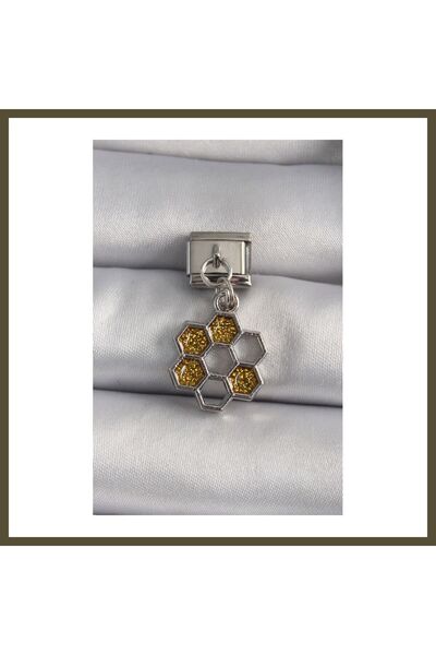 northcity n 316L Steel, Silver-Colored, Dangling, Glittery Honeycomb-Shaped "...