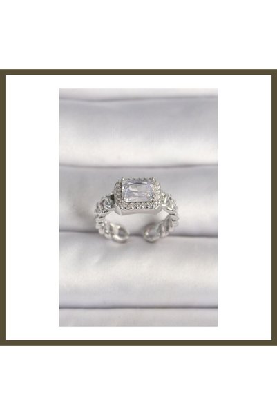 northcity n Rice-Shaped Silver-Tone Adjustable Chain Square Zircon Stone Wome...