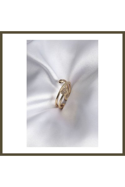 northcity n Gold-Tone Zircon Stone Detail Women's Ring BX
