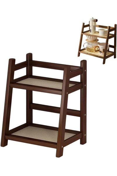 SmartMaster Coffee Station Organizer, Bamboo Mug Holder Countertop, Kitchen C...