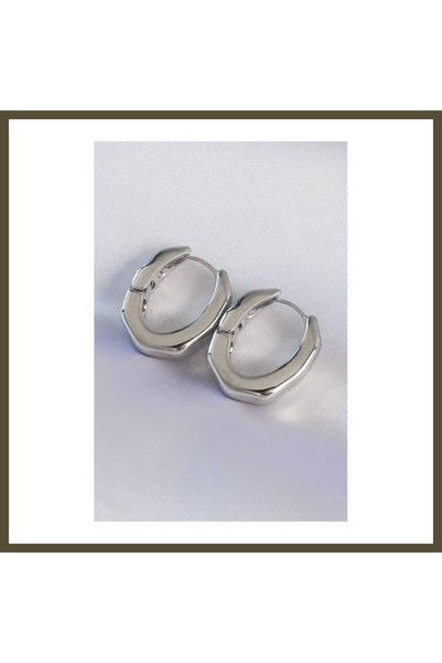 northcity n Silver-Colored Thick Bone-Shaped Earrings BX