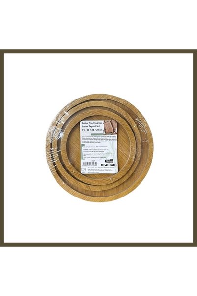 Generic Brand Bamboo Round 3-Piece Serving Tray BX