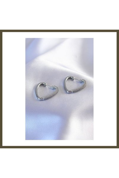 northcity n Silver-Colored Zircon Earrings for Women, Model BX