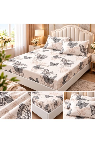 Pucioasa Husa Din Bumbac Satinat Cu Elastic Si Fete De Perna 160X200cm - Alb ...
