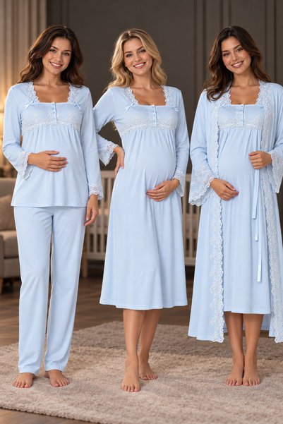 by İGP 4-Piece Effortt Maternity and Postpartum Set with Lace Details, Nursin...