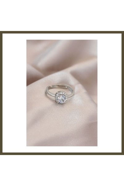 northcity n Adjustable Silver-Colored Metal Oval Ring with Zircon and Crystal...