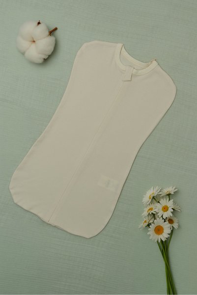 MİLABABY Ready-to-Use Newborn Swaddle, 100% Cotton, 0–1 Months, Invisible Zip...