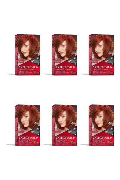 Revlon PACHET 6x Mătase colorată VOPSEA PAR 42 AUBURN MEDII