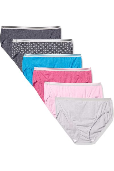 Fruit of the loom سراويل داخلية نسائية قطنية متنوعة بقصة عالية، مقاسات كبيرة،...