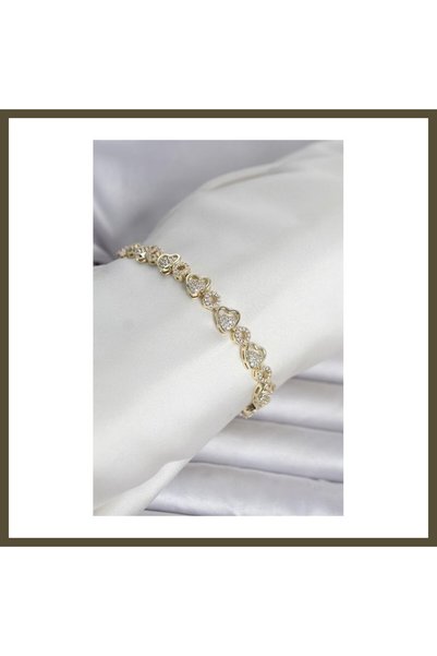 northcity n Gold-Toned Rice-Style Zircon Bracelet for Women, Model BX