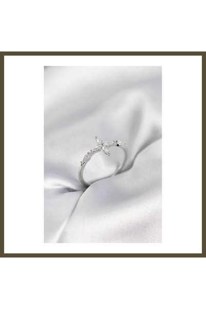 northcity n Star-Shaped Modal Silver-Colored Women's Ring with Zircon Stones BX