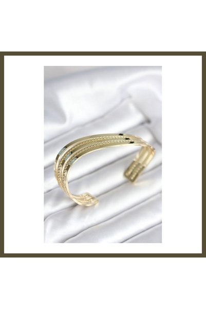 northcity n Angled Strip Design, Gold-Colored Brass Women's Bracelet BX