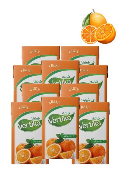 vertika 10 قطع من فيتامين سي باللون البرتقالي، 6 أظرف