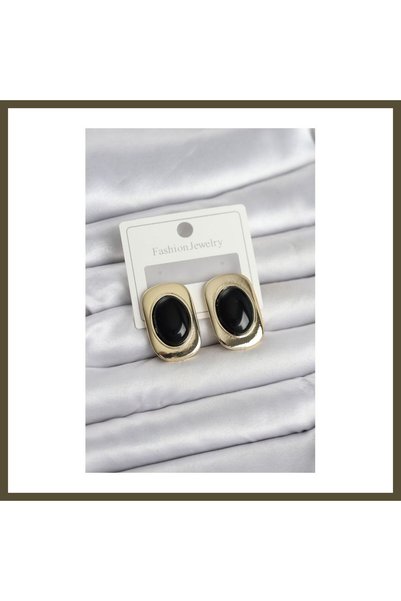 northcity n Black Checked Vintage Women's Earrings BX