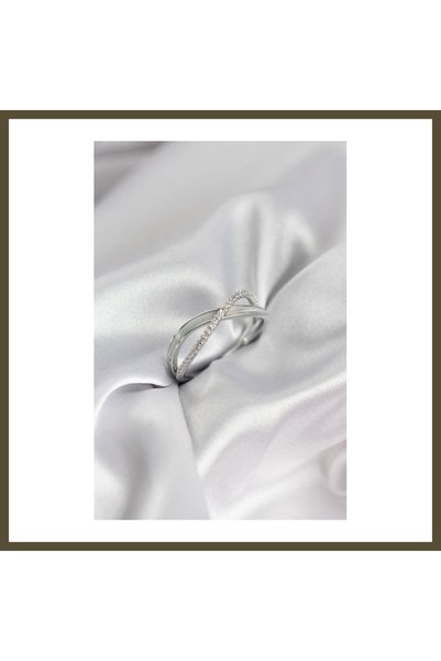 northcity n Spiral-Shaped Mother-of-Pearl Women's Ring with Zircon Stone, Sil...