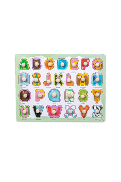 OEM Puzzle incastru din lemn cu alfabet cu animale