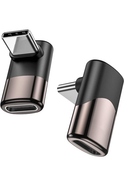 X SPRING USB C 90 Degree Adapter, L Shape Right Angle USB C Male to Female Co...