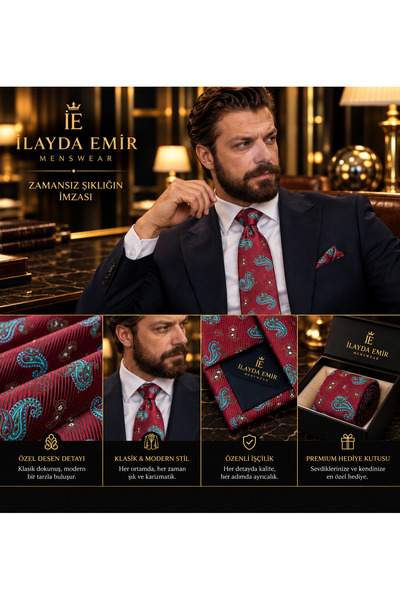 ilayda emir Premium Men's Tie Pocket Square: Specially Woven, Stylish and Mod...
