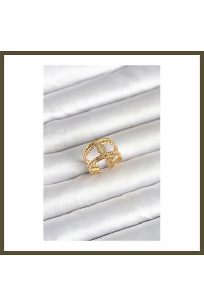 northcity n 316L Steel Gold-Colored Twisted Knot-Style Women's Ring BX