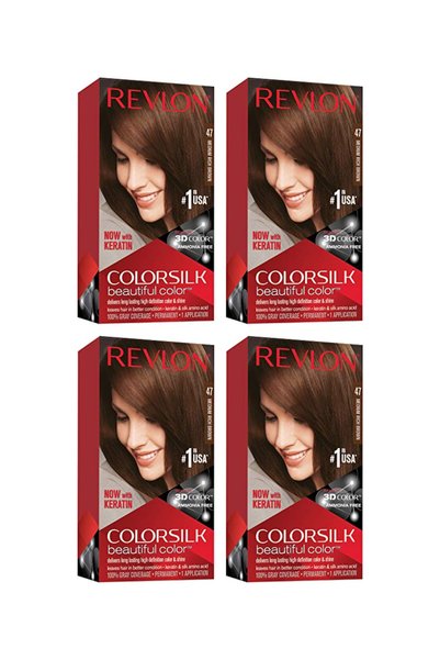 Revlon Pachet 4x ColorSilk ™   - numărul 47 Maro intens mediu