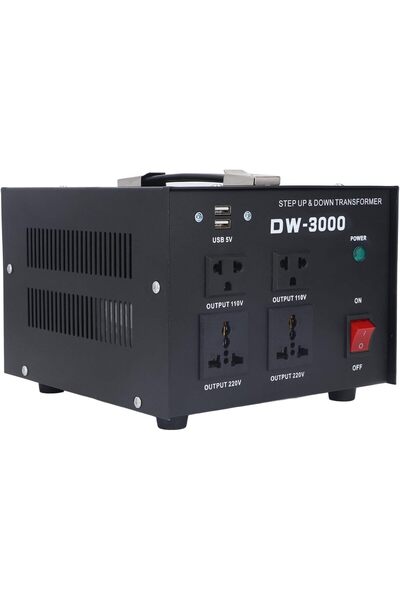 GENERAL Voltage Converter Transformer, 3000W AC 110/220V Step Up/Down Pure Co...