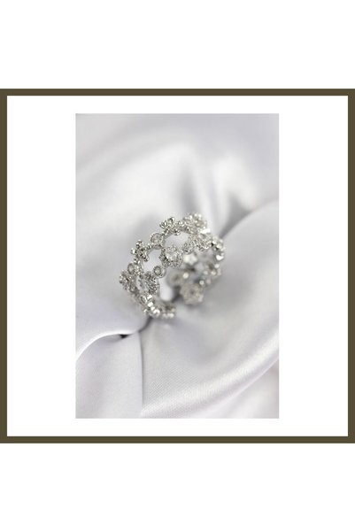 northcity n Silver-Colored Women's Ring Set with 2 Zircon Stones, Model BX