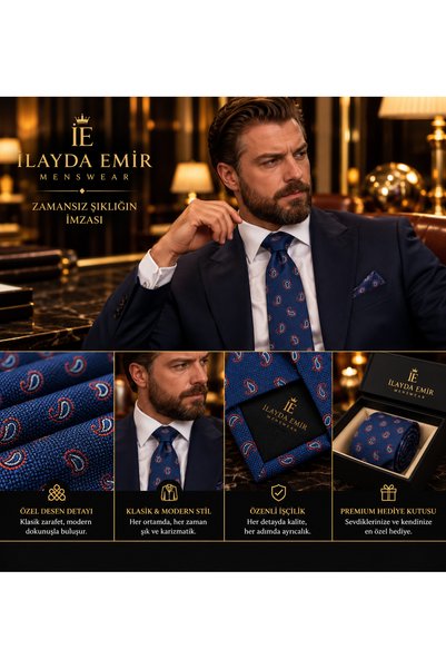 ilayda emir Premium Men's Tie Pocket Square: Specially Woven, Stylish and Mod...