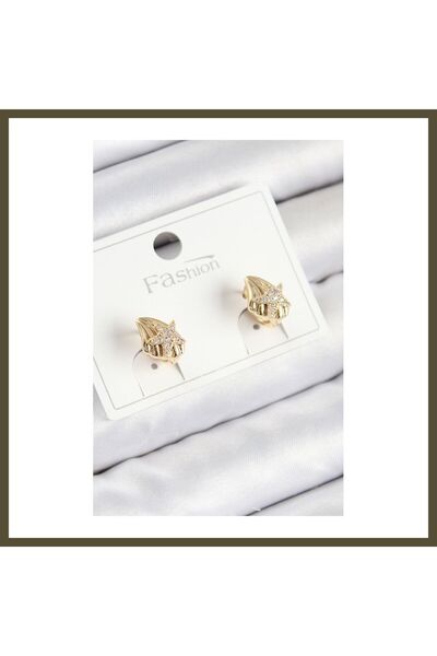 northcity n Gold-Colored Children's Earrings with Rice-Shaped Zircon Stones i...
