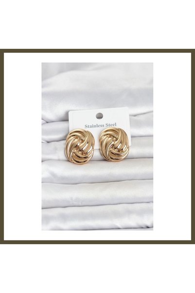 northcity n 316L Stainless Steel Gold-Colored Patterned Women's Earrings BX
