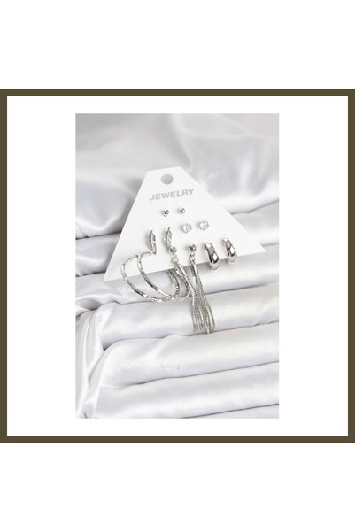 northcity n Silver-Plated Brass 6-Pair Women's Earring Set BX