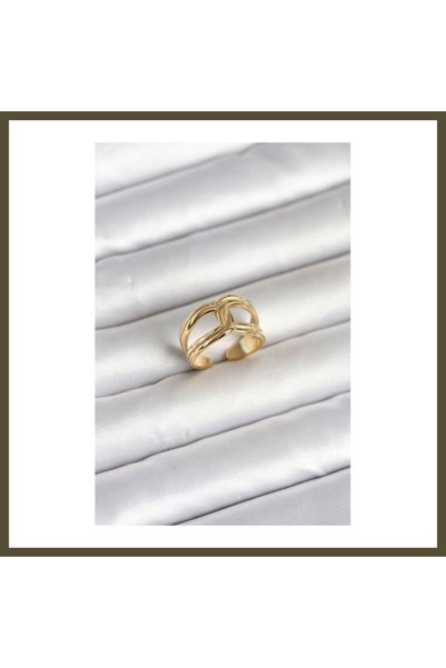 northcity n 316L Steel Gold-Colored Knotted-Design Women's Ring BX