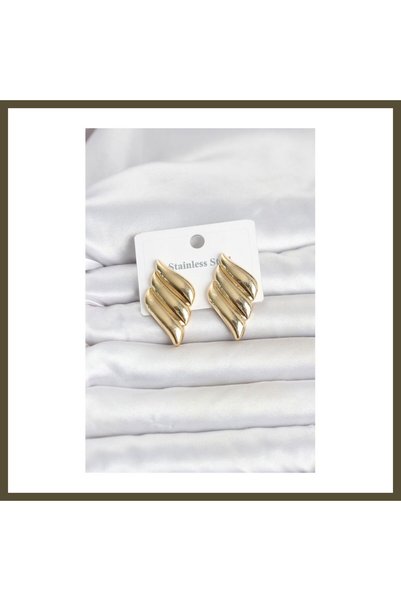 northcity n 316L Stainless Steel Gold-Colored Patterned Women's Earrings BX
