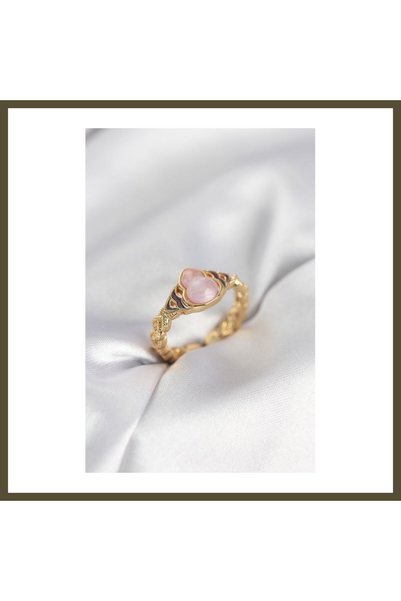 northcity n Gold-Colored Pink Teardrop-Shaped Women's Ring BX